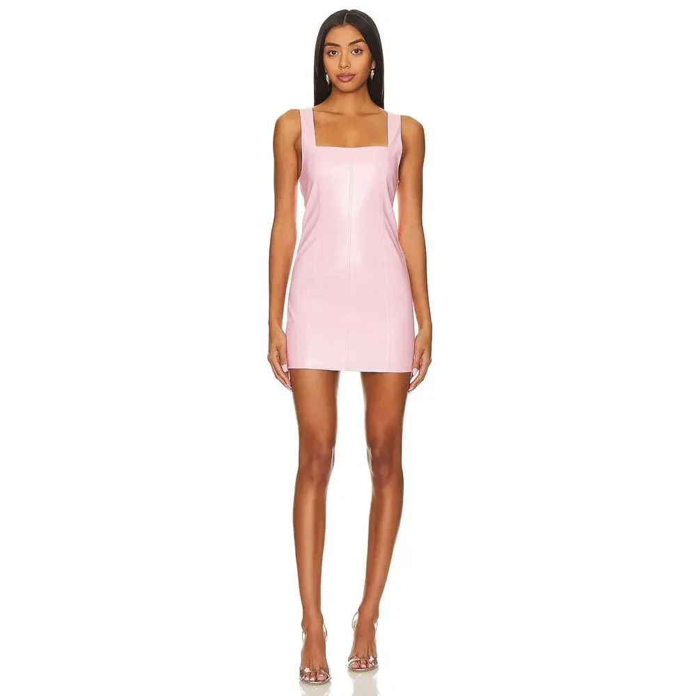 Show Me Your Mumu Woods Mini Dress Pink Faux Leather Size Medium - Picture 1 of 4
